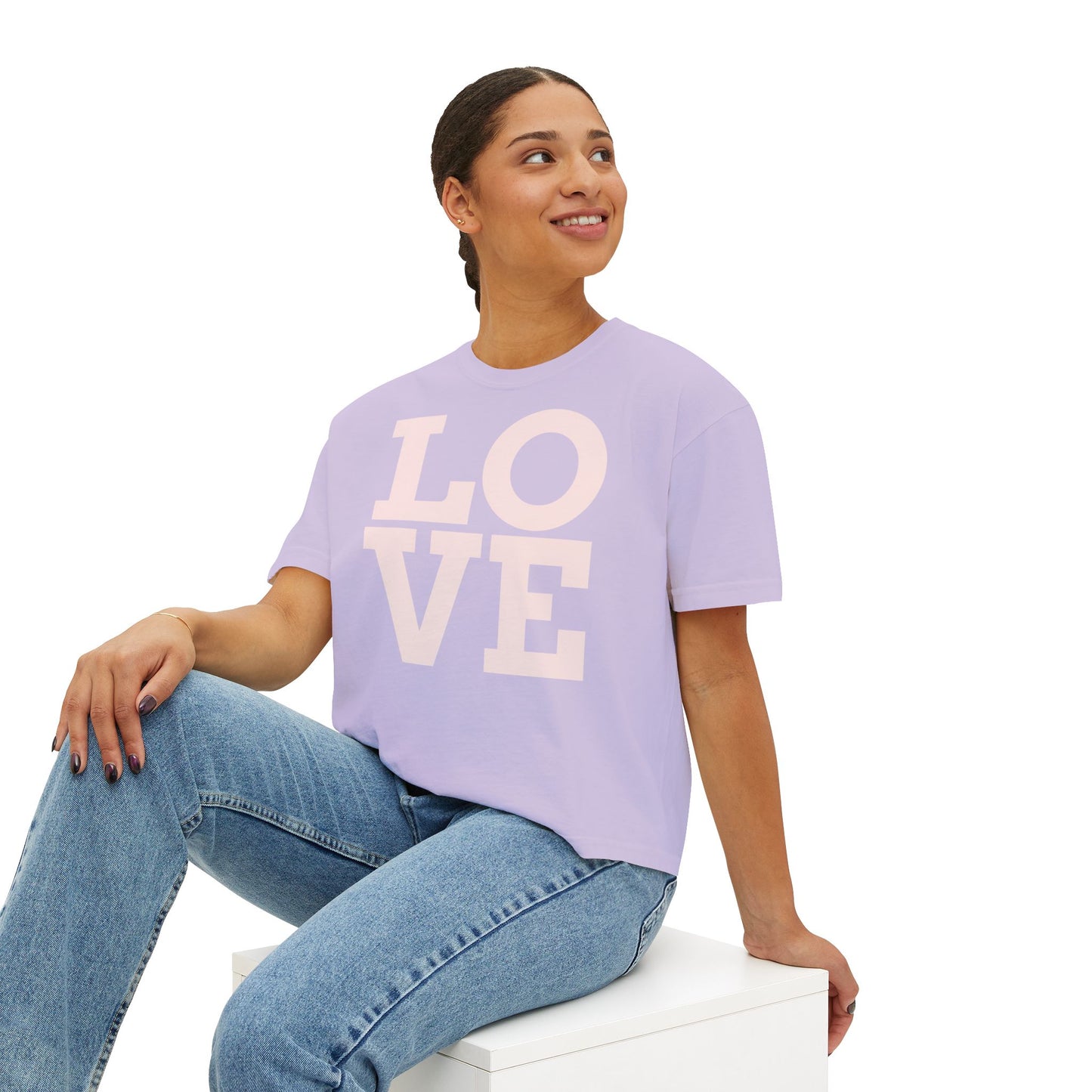 Women's Love Box Tee - Relaxed Fit T-Shirt, Casual Wear, Athletes Comfort